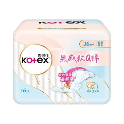 KOTEX 靠得住無感軟Q棉26cm 16片