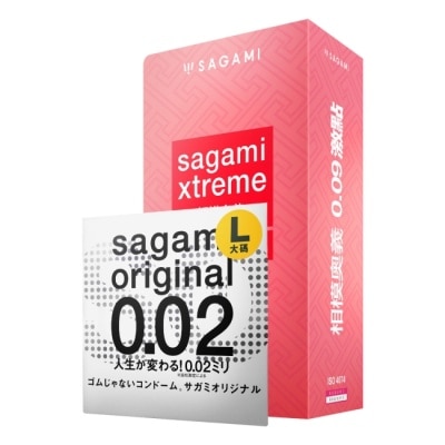 SAGAMI 相模奧義 0.09 激點乳膠保險套 15 入 + 相模元祖 0.02 大碼裝 PU 保險套 1 入