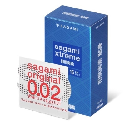 SAGAMI 相模奧義貼身乳膠保險套 15 入 + 相模元祖 0.02 標準裝 PU 保險套 1 入