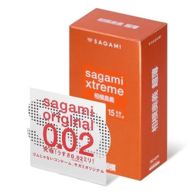 SAGAMI 相模奧義超薄乳膠保險套 15 入 + 相模元祖 0.02 標準裝 PU 保險套 1 入