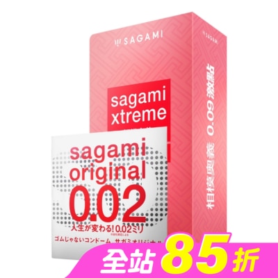 SAGAMI - 相模奧義 0.09 激點乳膠保險套 15 入 + 相模元祖 0.02 標準裝 PU 保險套 1 入