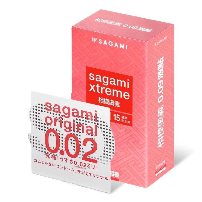相模奧義 0.09 激點乳膠保險套 15 入 + 相模元祖 0.02 標準裝 PU 保險套 1 入