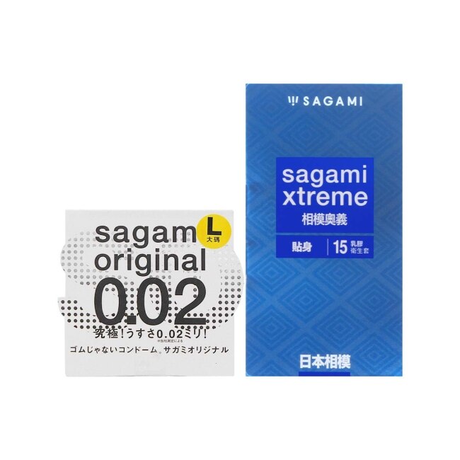 相模奧義貼身乳膠保險套 15 入 + 相模元祖 0.02 大碼裝 PU 保險套 1 入