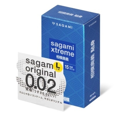 SAGAMI 相模奧義貼身乳膠保險套 15 入 + 相模元祖 0.02 大碼裝 PU 保險套 1 入