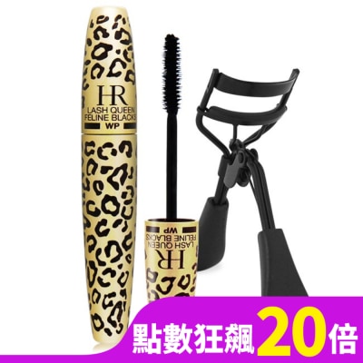 HELENARUBINSTEIN 赫蓮娜 獵豹濃密纖長防水睫毛膏#01 deep black(7.2ml) 專業絕翹睫毛夾-國際航空版贈