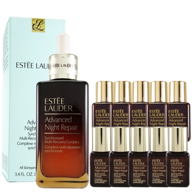 Estee Lauder特潤修護露100ml(航空版)+7mlx5+15mlX5(贈茶樹皂)