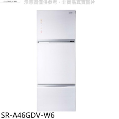 SAMPO 聲寶 聲寶【SR-A46GDV-W6】455公升雙門變頻琉璃白 冰箱(含標準安裝)