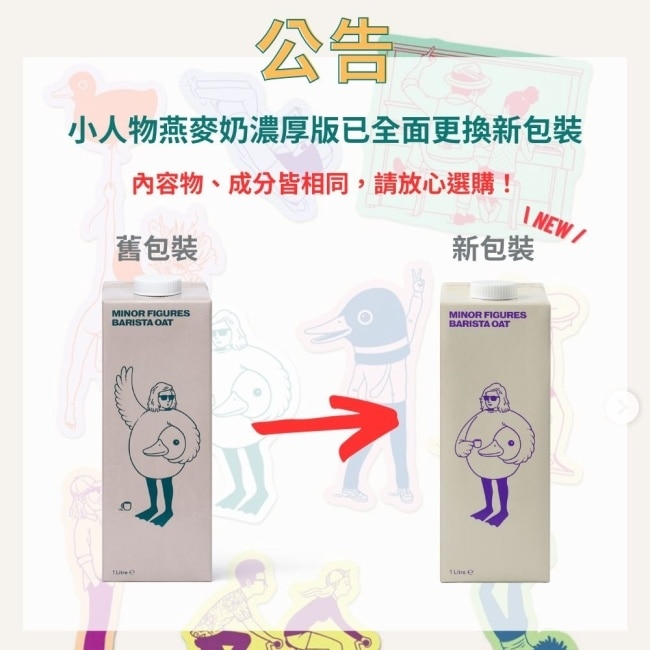 【Minor Figures 小人物】有機濃厚版燕麥奶- 咖啡師1000mlx6入-箱購