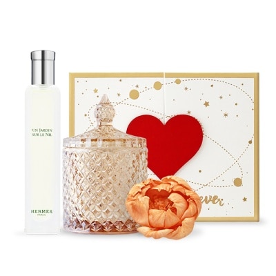 HERMES HERMES 愛馬仕 尼羅河花園中性淡香水(15ml)+歐沛媞 香氛擴香花水晶禮-國際航空版