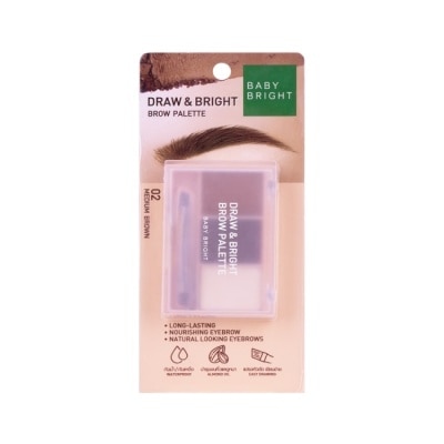 BABY BRIGHT Baby Bright 三色持久眉粉餅 #02 Medium Brown (自然棕色)