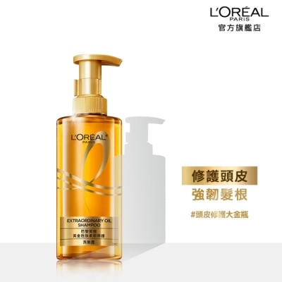 L`OREAL PARIS 巴黎萊雅 巴黎萊雅黃金胜肽柔韌修護洗髮露440ml #大金瓶
