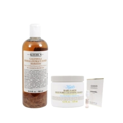 KIEHL’S 契爾氏 KIEHLS 金盞花毛孔淨膚組(金水500ml+白泥125ml)贈CHANEL針管小香