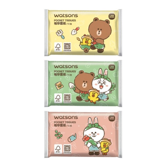 屈臣氏袖珍面紙10抽28入(LINE FRIENDS)