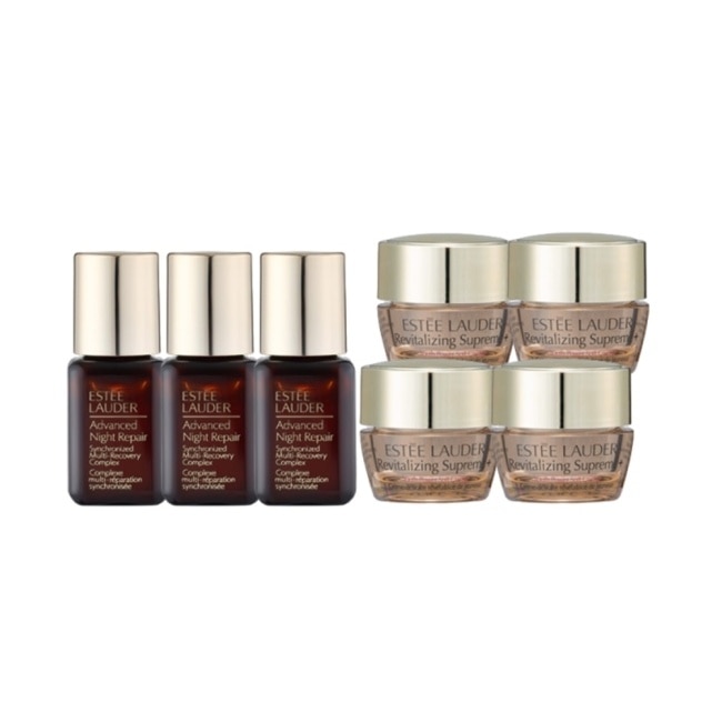 【ESTEE LAUDER 雅詩蘭黛】特潤超導全方位修護露7ml*3+年輕無敵膠原霜5ml*4 公司貨 小棕瓶