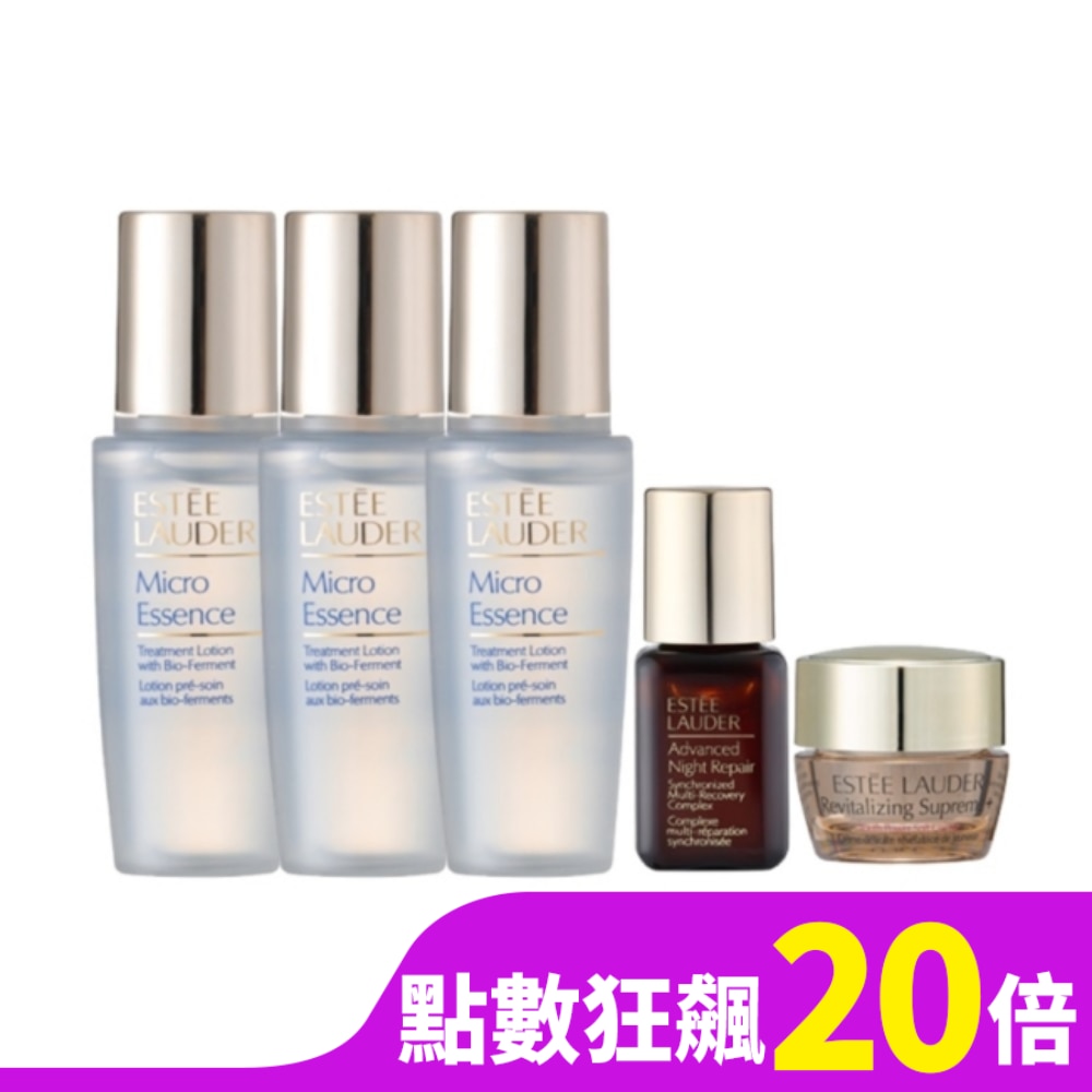 ESTEE LAUDER 雅詩蘭黛 【ESTEE LAUDER 雅詩蘭黛】原生露15ml*3+特潤超導全方位修護露7ml+膠原霜5ml 公司貨 小棕瓶