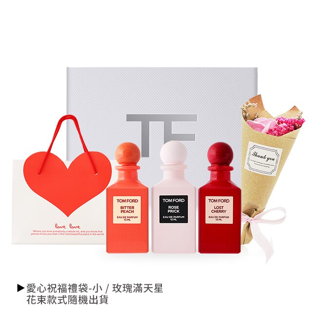 TOM FORD 經典香水禮盒組[12mlX3香水+提袋+花束]-國際航空版