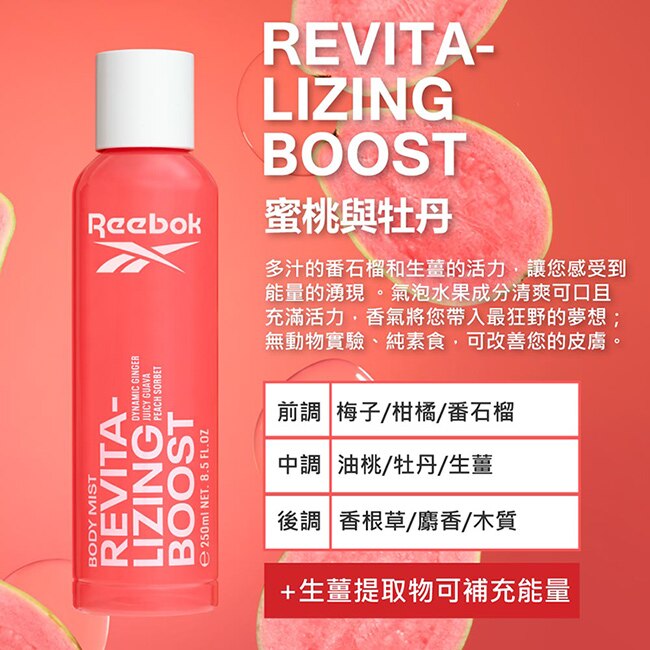 REEBOK 水漾青春活膚保濕噴霧 250ml(蜜桃與牡丹)