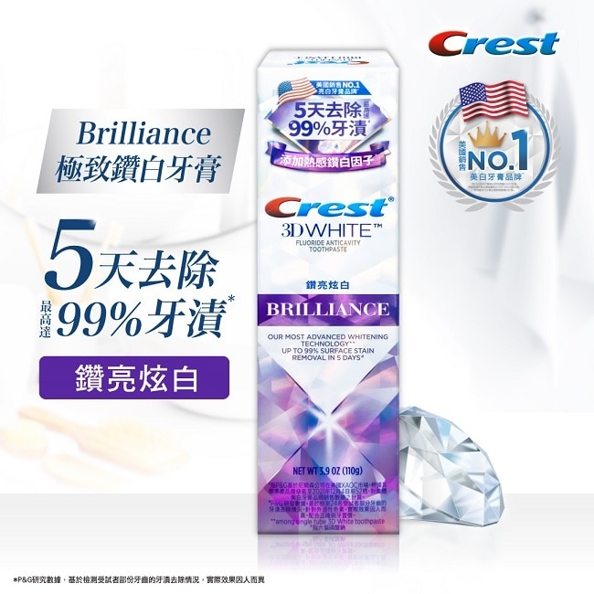Crest極致鑽白牙膏-鑽亮炫白