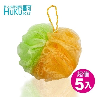 HUKUKU 福可沐浴球(橘+綠)裸裝x5入