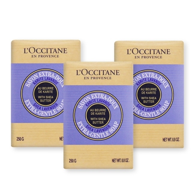 L’OCCITANE 歐舒丹 乳油木薰衣草皂(250g)X3-專櫃公司貨