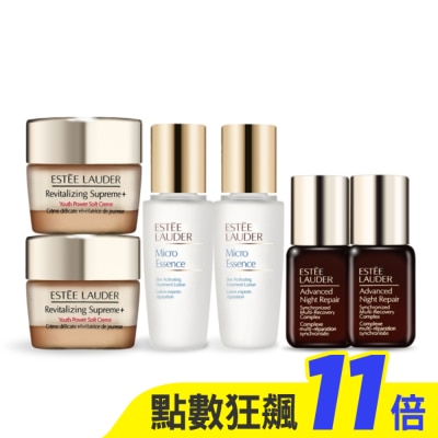 ESTEE LAUDER 雅詩蘭黛 ESTEE LAUDER 雅詩蘭黛 金三角小巧超值組[特潤超導+微分子+年輕無敵膠原霜]-專櫃公司貨