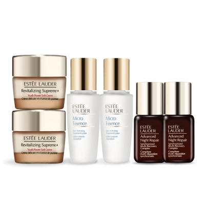 ESTEE LAUDER 雅詩蘭黛 金三角小巧超值組[特潤超導+微分子+年輕無敵膠原霜]