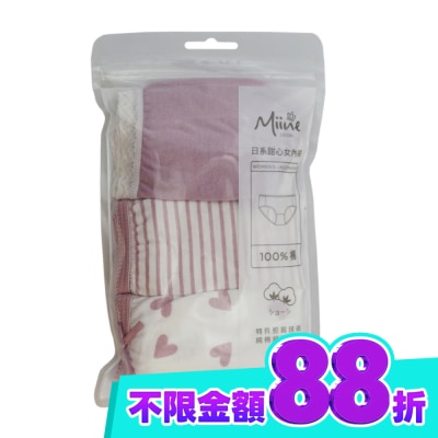 Miine Miine 日系甜心女內褲3入組 M【顏色隨機出貨】 image