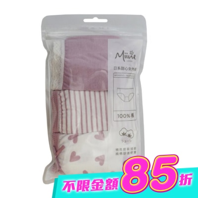 Miine - Miine 日系甜心女內褲3入組-M【顏色隨機出貨】 image