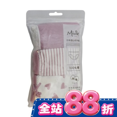 Miine - Miine 日系甜心女內褲3入組-L【顏色隨機出貨】 image