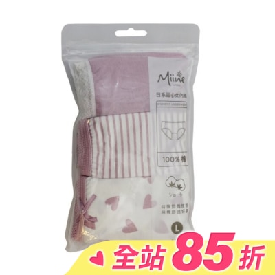 Miine Miine 日系甜心女內褲3入組-L【顏色隨機出貨】