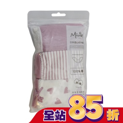 Miine - Miine 日系甜心女內褲3入組-L【顏色隨機出貨】