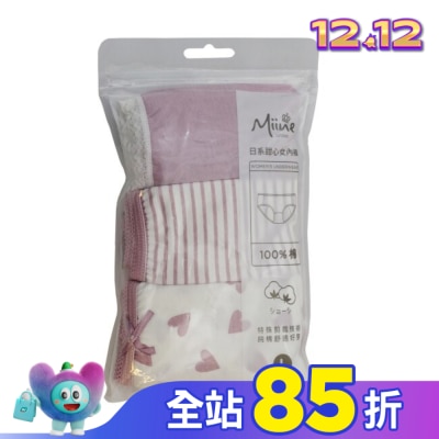 Miine Miine 日系甜心女內褲3入組-L【顏色隨機出貨】