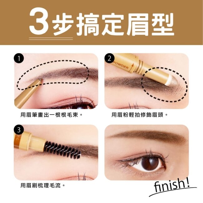 【LB TOKYO】3合1快速修修眉筆0.5g(黑茶)