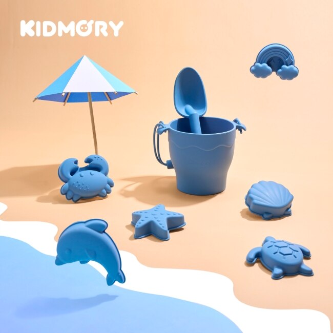 【KIDMORY】矽膠海灘玩沙組 - 寶貝藍