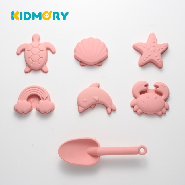 【KIDMORY】矽膠海灘玩沙組 - 珊瑚粉