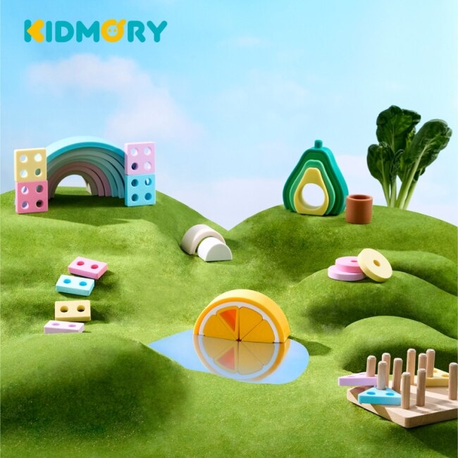 【KIDMORY】矽膠疊疊樂感統玩具 - 檸檬