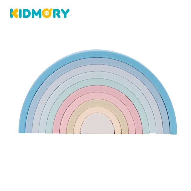 【KIDMORY】矽膠疊疊樂感統玩具 - 彩虹