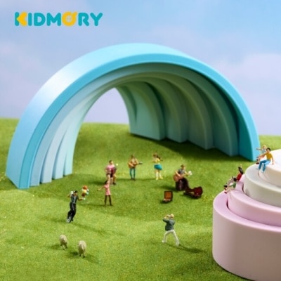 KIDMORY 【KIDMORY】矽膠疊疊樂感統玩具 - 彩虹