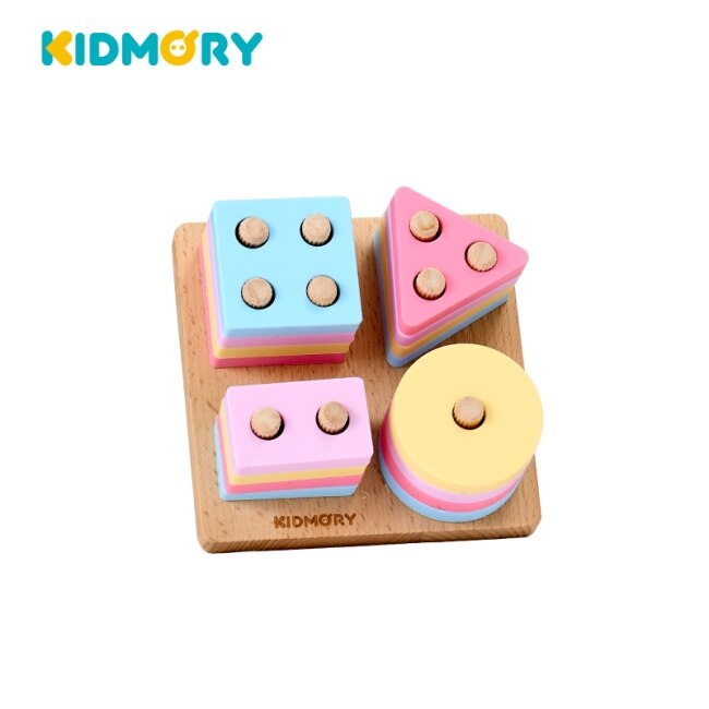 【KIDMORY】矽膠疊疊樂感統玩具 - 幾何