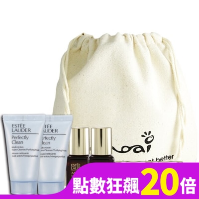 ESTEE LAUDER 雅詩蘭黛 Estee Lauder超值成雙組(特7mlx2+洗30mlx2+眼霜5mlx2+袋)