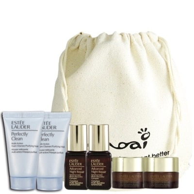 ESTEE LAUDER 雅詩蘭黛 Estee Lauder超值成雙組(特7mlx2+洗30mlx2+眼霜5mlx2+袋)