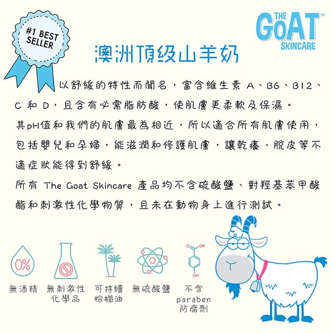 The Goat 澳洲頂級山羊奶溫和保濕沐浴乳 500ml(麥盧卡蜂蜜)