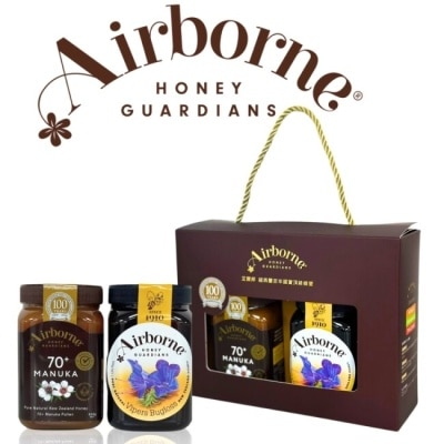 AIRBORNE Airborne 紐西蘭蜂蜜禮盒(麥蘆卡蜂蜜500gx1+琉璃苣蜂蜜500gx1)