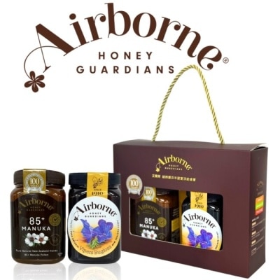 AIRBORNE Airborne蜂蜜禮盒-麥蘆卡85+蜂蜜500gx1+琉璃苣蜂蜜500gx1