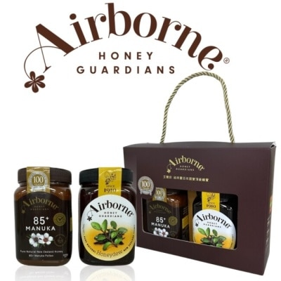 AIRBORNE Airborne 紐西蘭蜂蜜禮盒(麥蘆卡85+蜂蜜500gx1+山毛櫸蜜露蜂蜜500gx1)