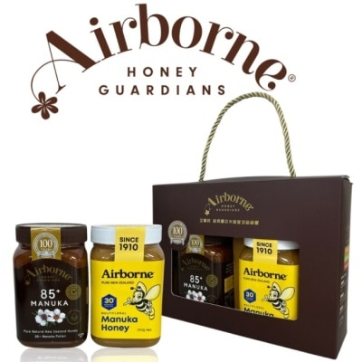 AIRBORNE Airborne蜂蜜禮盒-麥蘆卡85+蜂蜜500gx1+麥蘆卡30+蜂蜜500gx1
