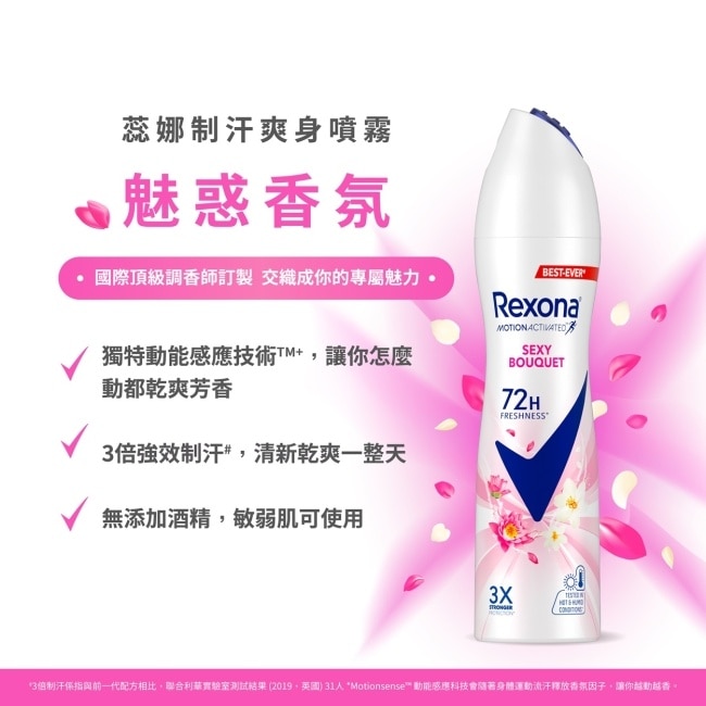 【蕊娜 Rexona】蕊娜制汗爽身噴霧-魅惑香氛 135ML