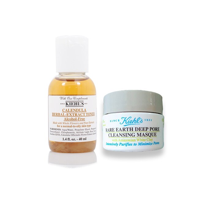 KIEHLS契爾氏 明星商品旅行組(金盞花化妝水40ml+白泥面膜14ml)