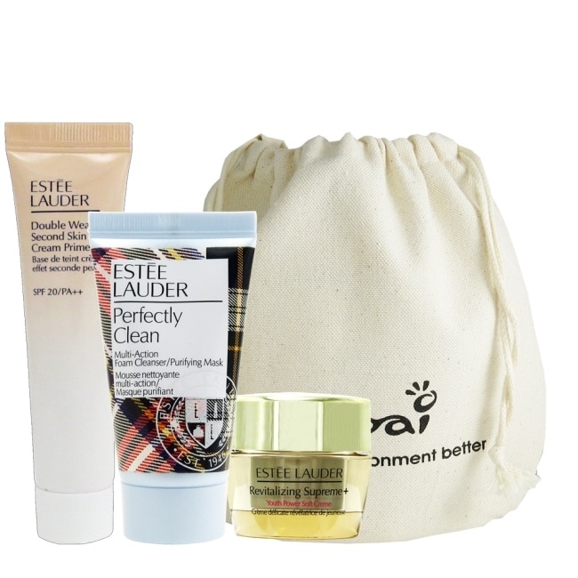 Estee Lauder 雅詩蘭黛細緻潔面乳30ml+乖乖乳15ml+膠原霜15ml+袋