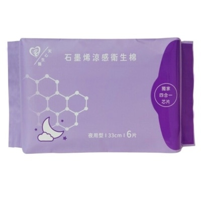 天心生醫MITENXIN 天心石墨烯涼感衛生棉夜用型33公分6片
